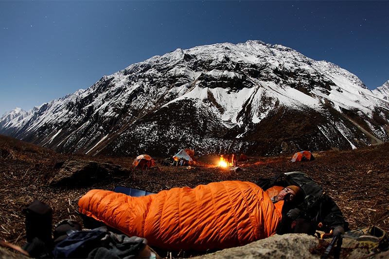 Sleeping out at Saipal Base Camp