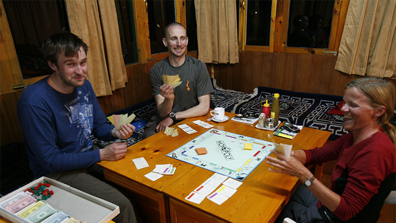 playing monopoly in Namche