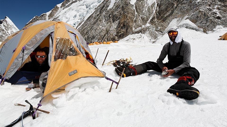 Andy and raphael at Camp 1 on Everest