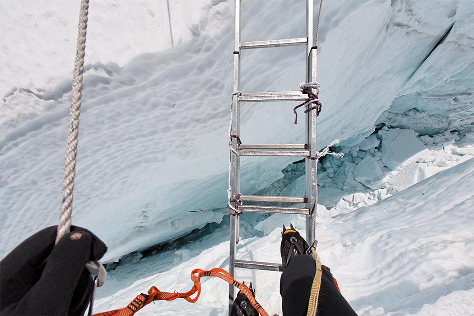 Another ladder tied together