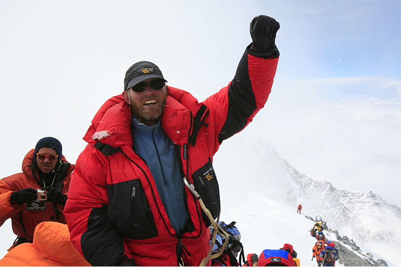 Jamie on the summit of everest 2008