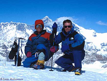 Yep, that's Chomolungma (Everest) in the background.