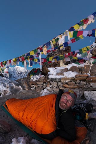 5000m pass sleepout - Jamie McGuinness: enthusiastic trek leader, avid explorer, Everest summiter, keen photographer and guidebook author Jamie McGuinness, Project Himalaya owner-guide